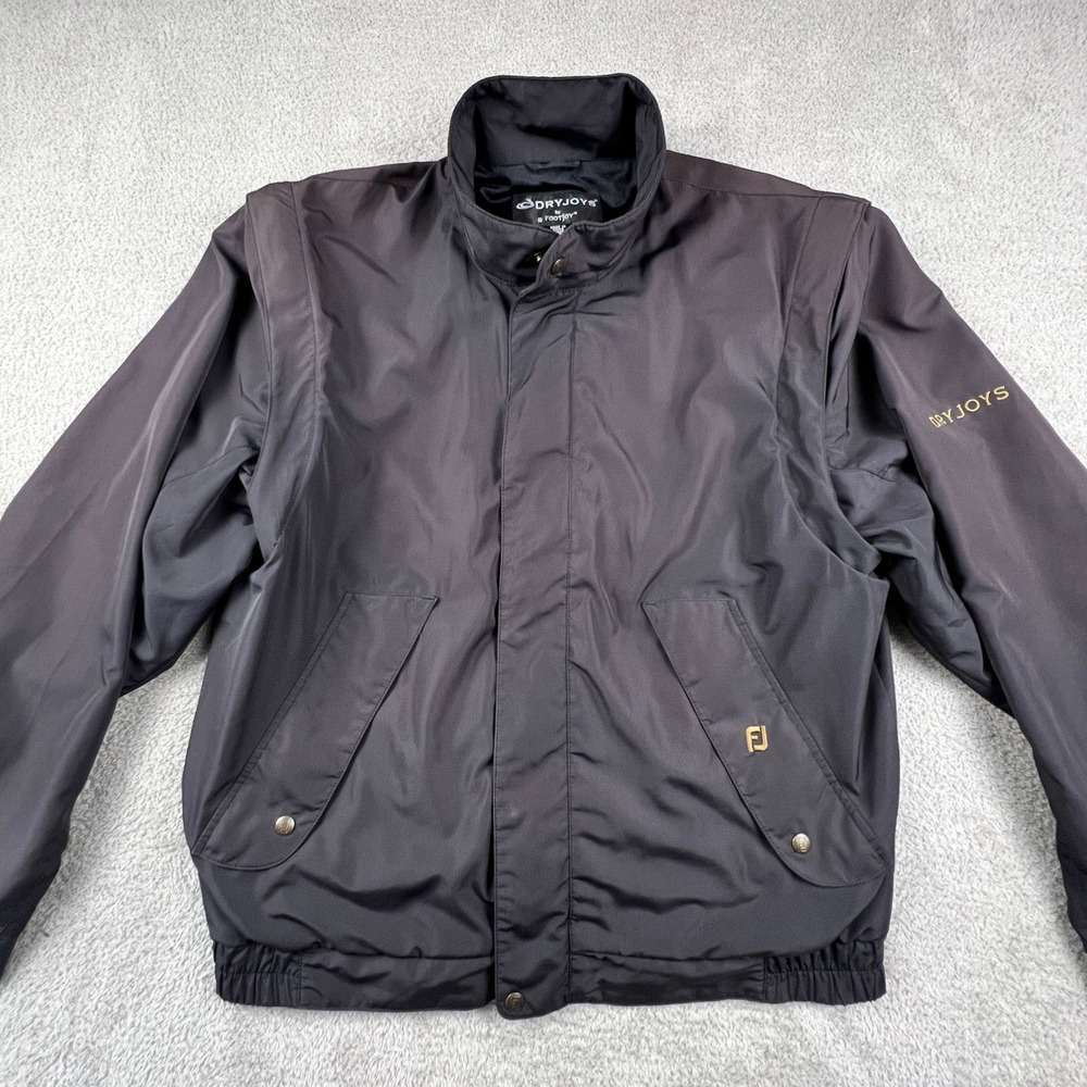 FootJoy DryJoys Mens Medium Black Convertible Golf Jacket‎ Zip Off Sleeves Vest